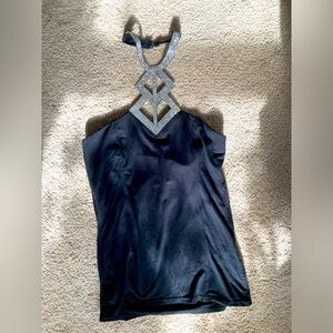 Party rhinestone halter neck top blouse